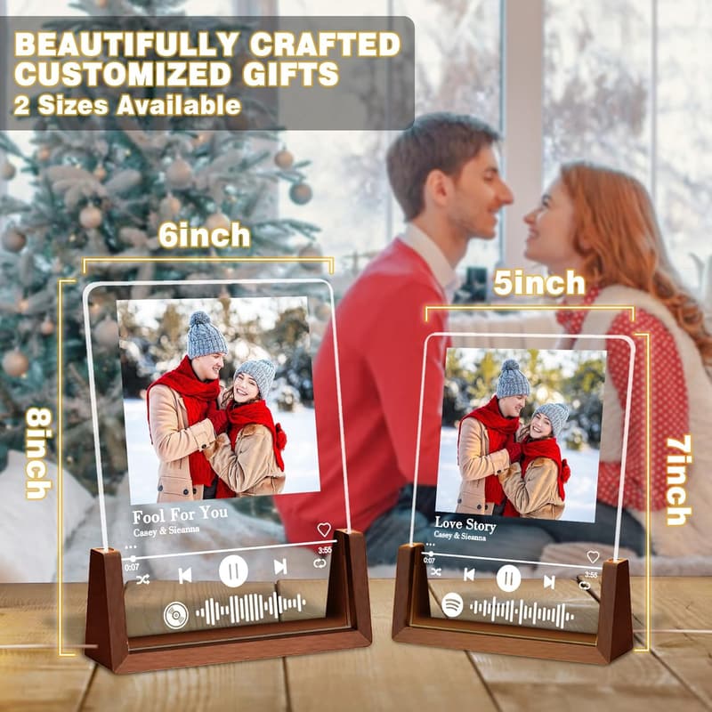 Personalized Spotify Plaque with Picture for Couples' Anniversary