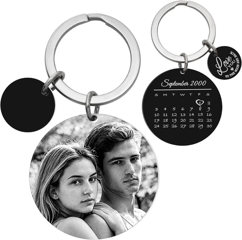 Personalized Photo Keychain Gift for Couples