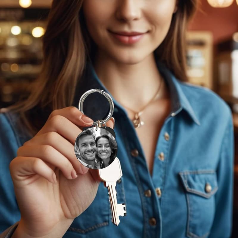 Personalized Photo Keychain Gift for Couples