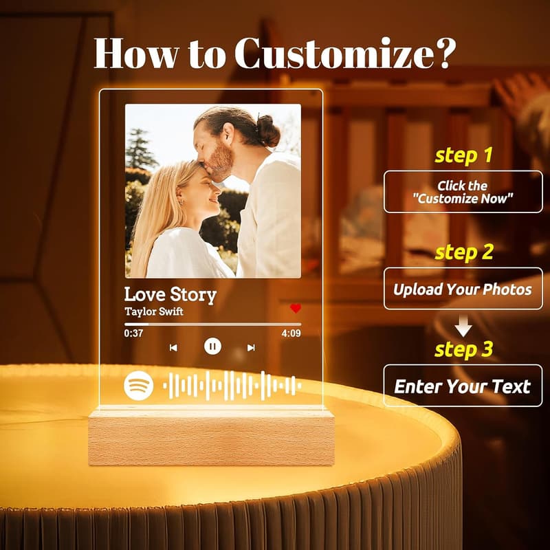 Personalized Spotify Song Plaque - Custom Music Gift for Couples