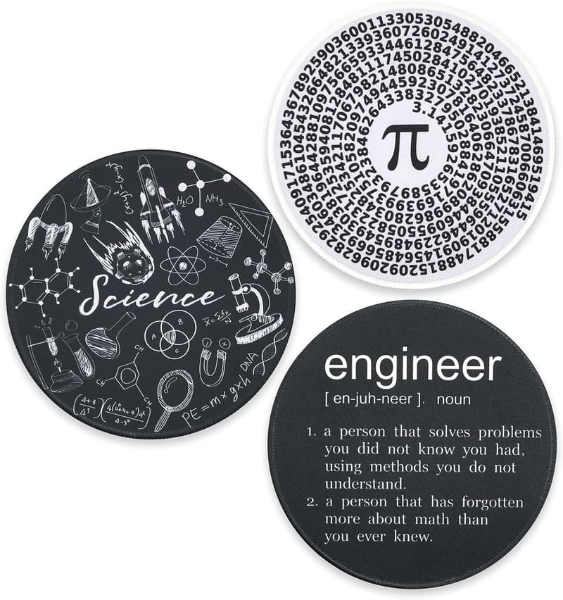 Science-themed Mouse Pad Set - 3 Engaging Designs for Office or Home