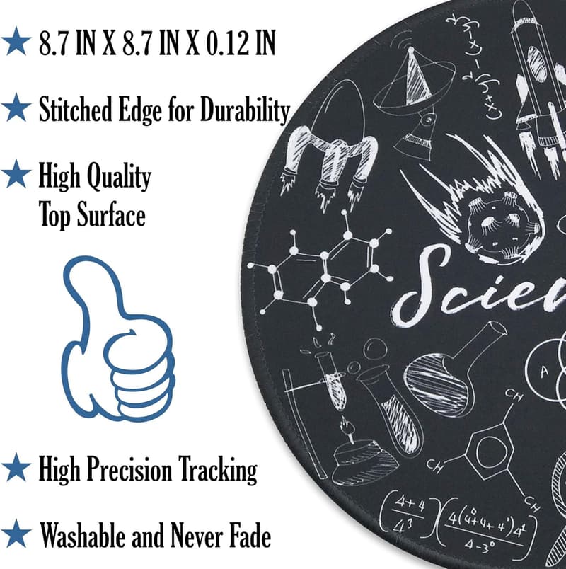 Science-themed Mouse Pad Set - 3 Engaging Designs for Office or Home