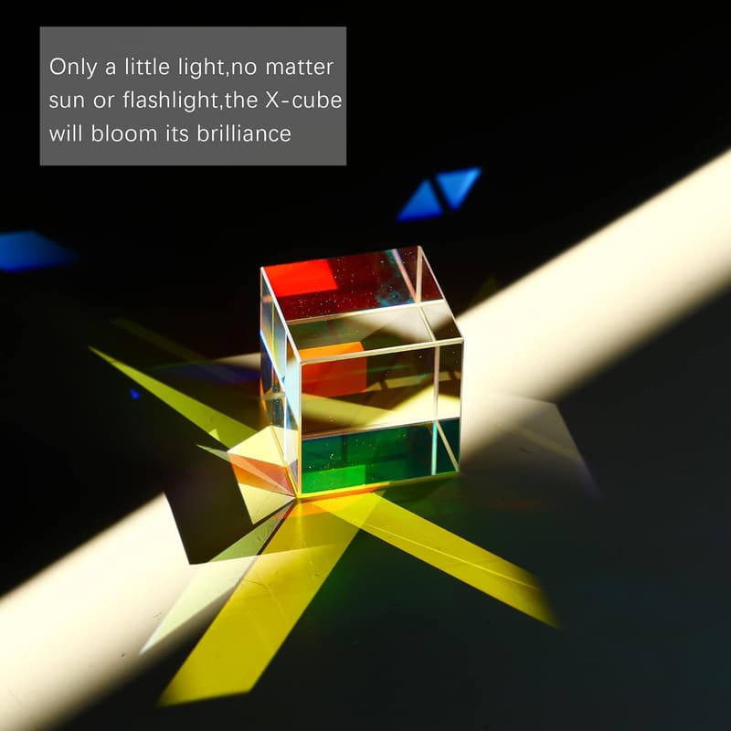 Educational Glass Prism Cube for Teaching Light Spectrum