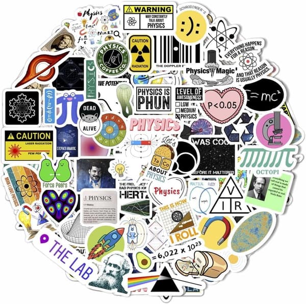 Physics Stickers for Water Bottles & Laptops – Waterproof Educational Decals