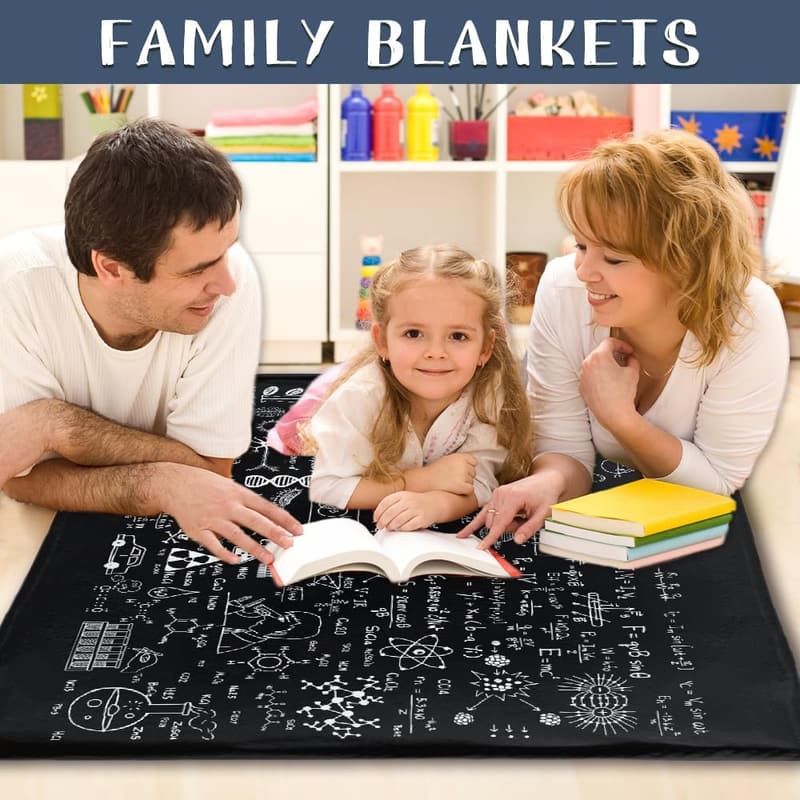 Math & Physics Equation Flannel Throw Blanket, 50