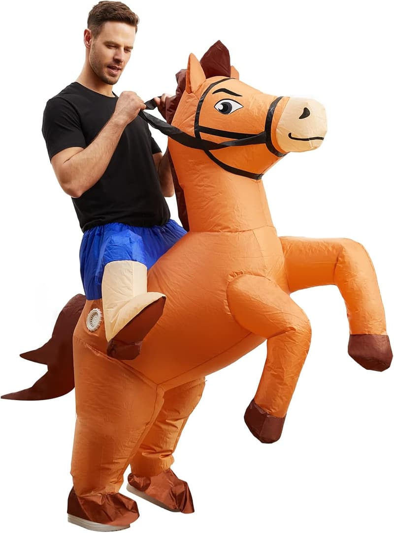 Inflatable Horse Riding Costume for Adults - Halloween Party