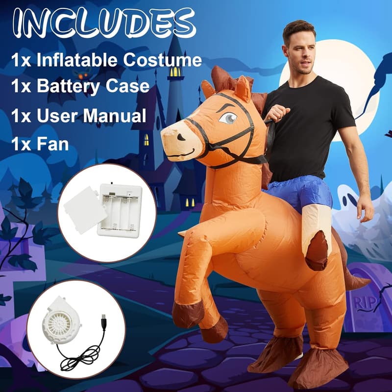 Inflatable Horse Riding Costume for Adults - Halloween Party