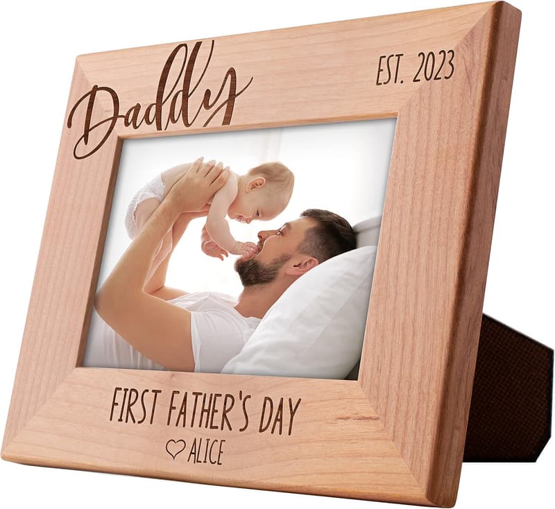 First Father's Day Personalized Picture Frame - 4x6 Engraved