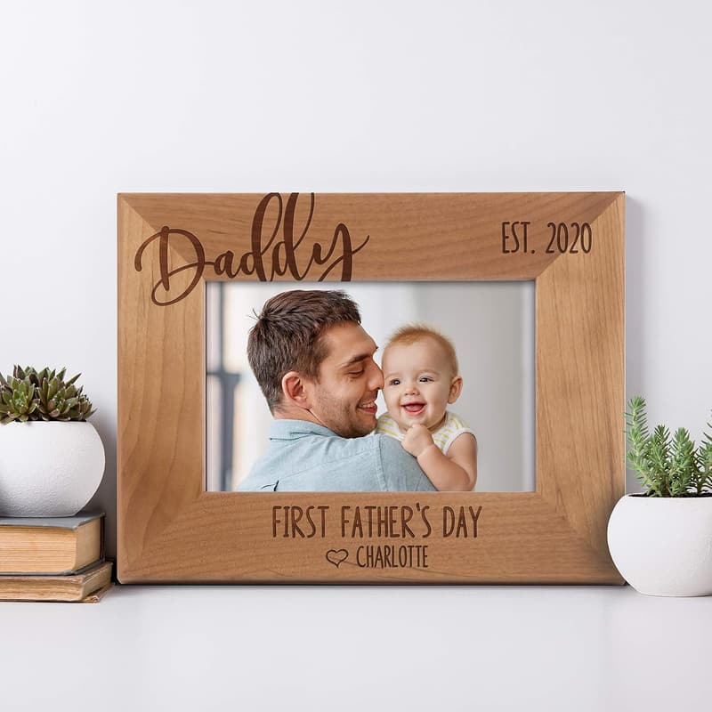 First Father's Day Personalized Picture Frame - 4x6 Engraved