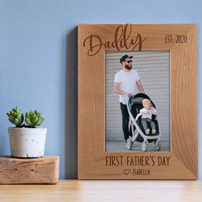 First Father's Day Personalized Picture Frame - 4x6 Engraved