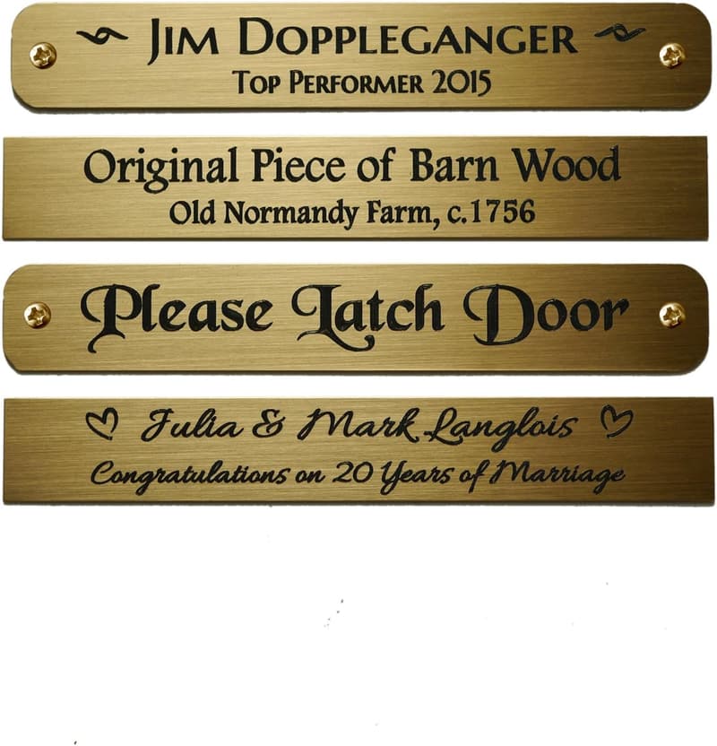 Custom Engraved Brass Name Plate for Indoor Frames - 3.5