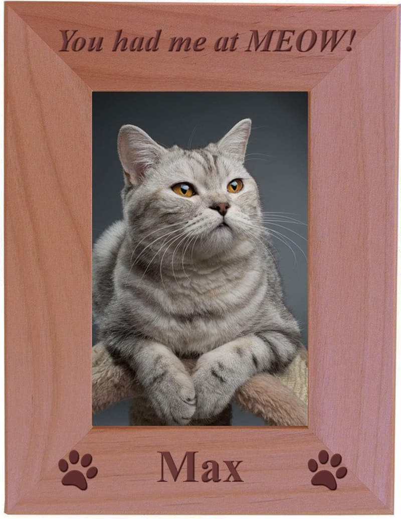 Custom Engraved Cat Photo Frame - 
