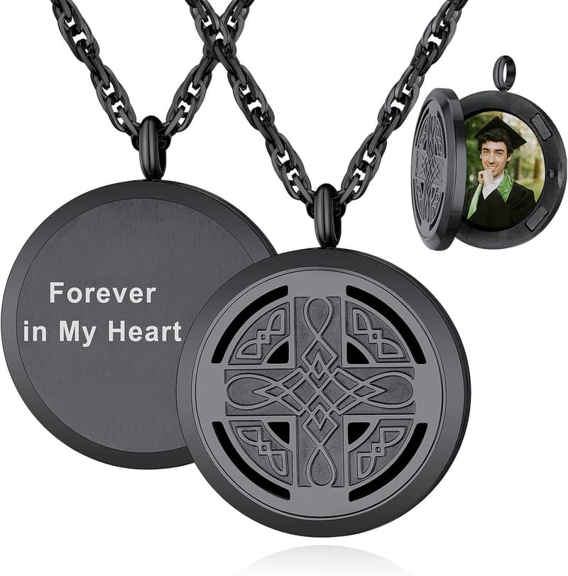 Custom Engraved Photo Locket Necklace for Men and Women