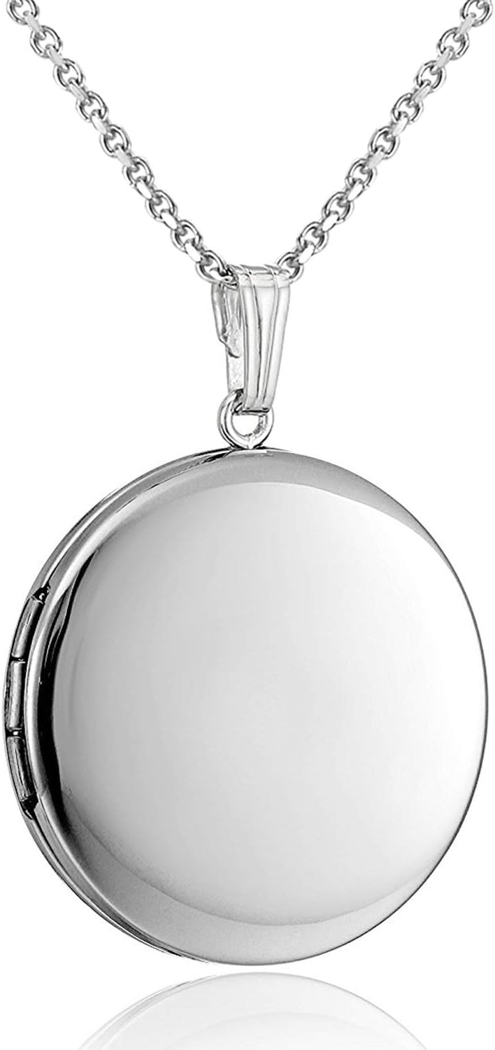 Heart-Shaped Round Picture Locket Necklace Gift