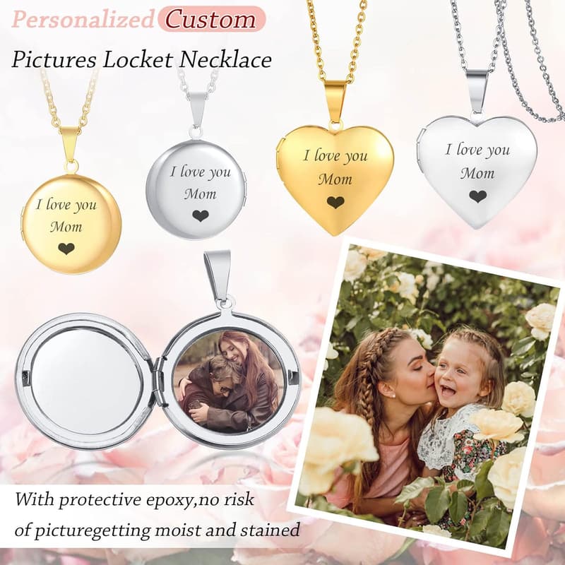 Personalized Locket Necklace for Women - Gifts for Mom & Daughter