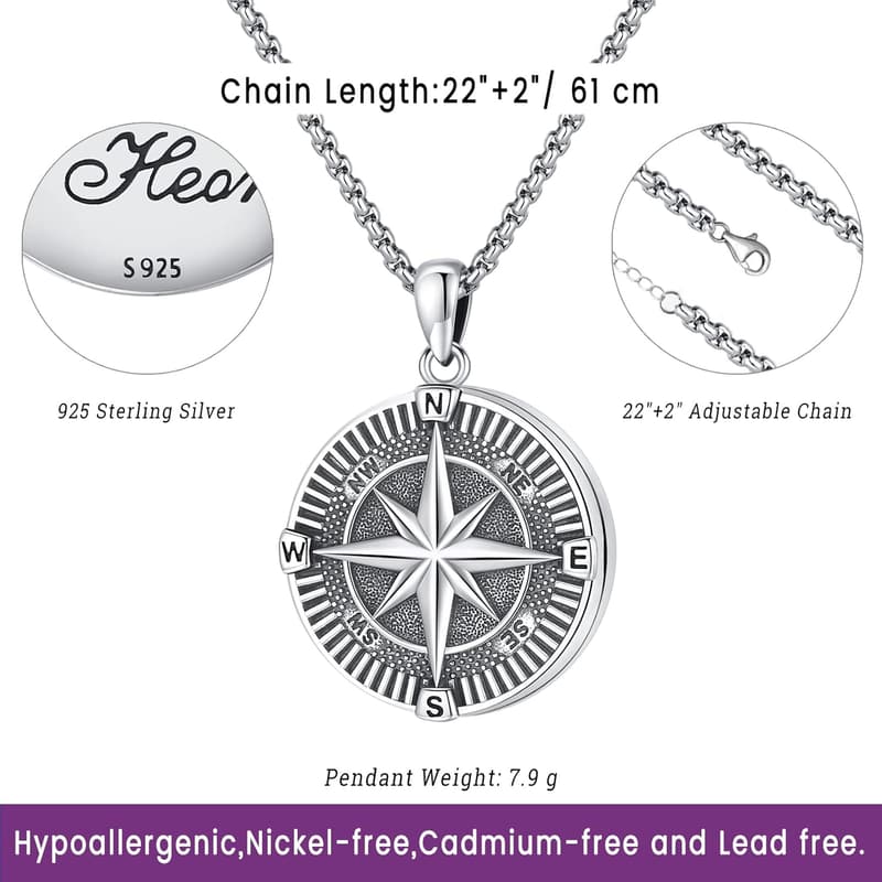 14K Gold & 925 Silver Picture Locket Necklace for Couples