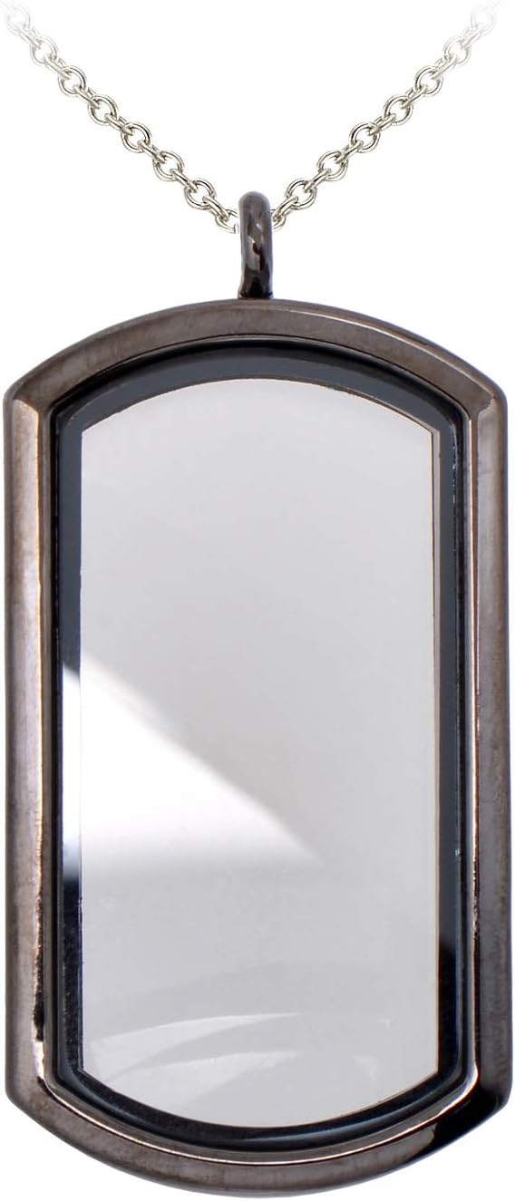 Magnetic Rectangle Glass Floating Locket Pendant Necklace