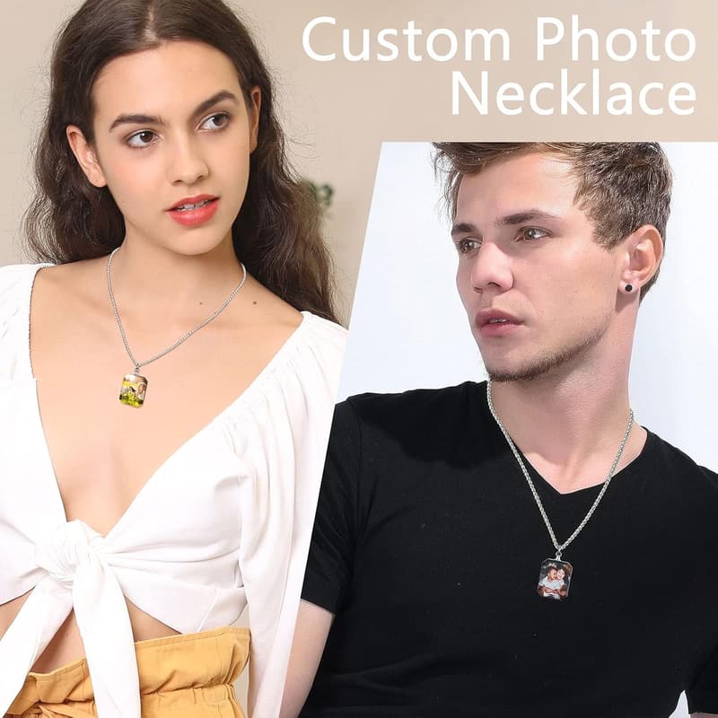 Personalized Stainless Steel Picture Necklace/Keychain Gift