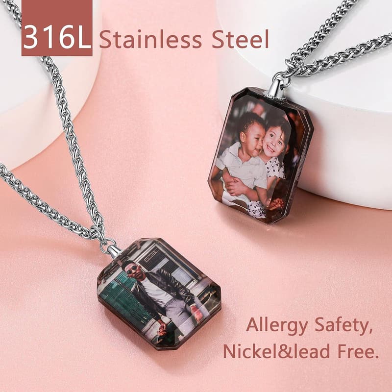 Personalized Stainless Steel Picture Necklace/Keychain Gift