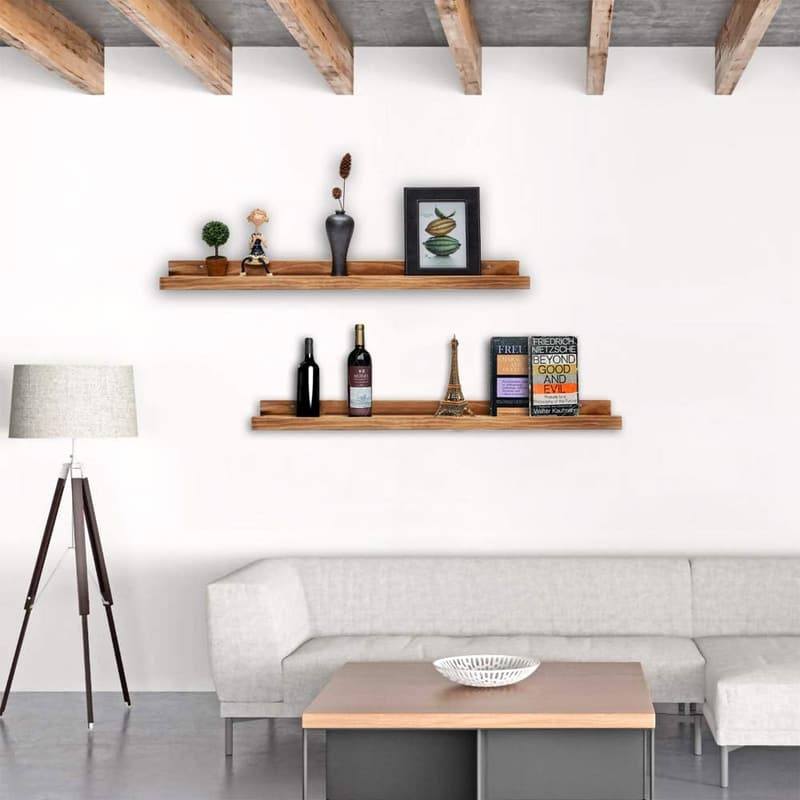 Rustic Wood Floating Shelves for Nursery - Set of 2, 36 Inches