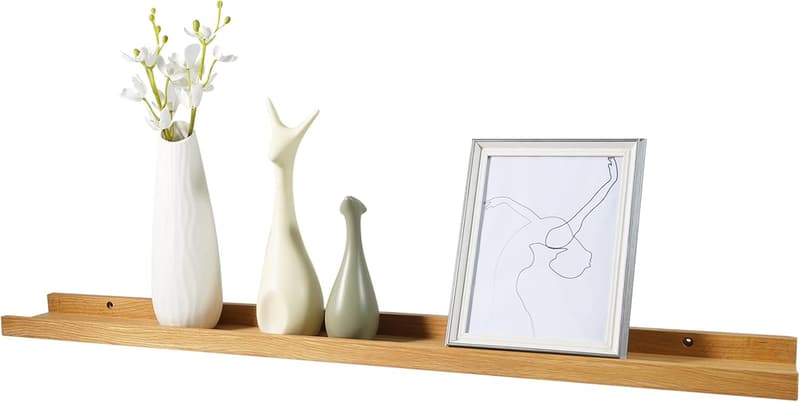 Rustic 36-Inch Solid Oak Floating Shelf for Wall Display