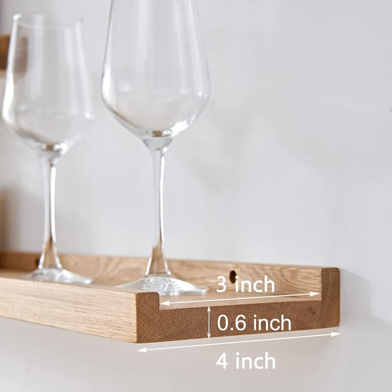 Rustic 36-Inch Solid Oak Floating Shelf for Wall Display