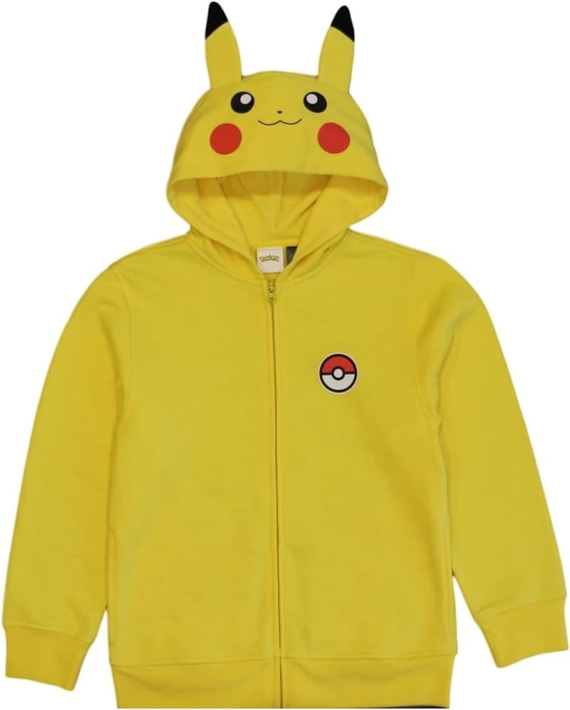 Boys' Pikachu Costume Hoodie, Long Sleeve Sweatshirt