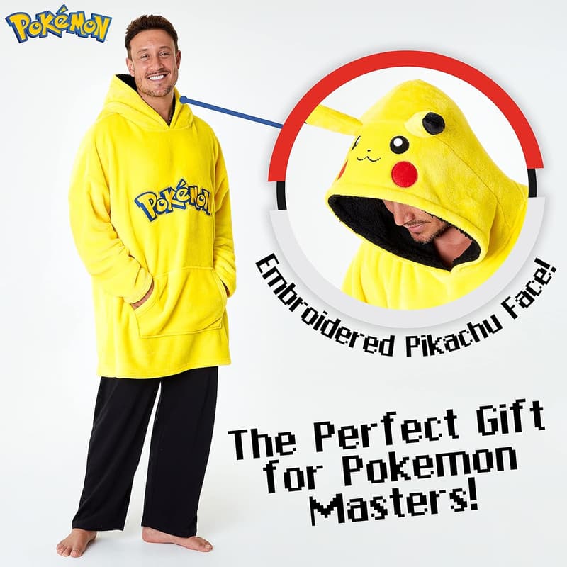 Pikachu Oversized Hoodie Blanket for Men & Teens