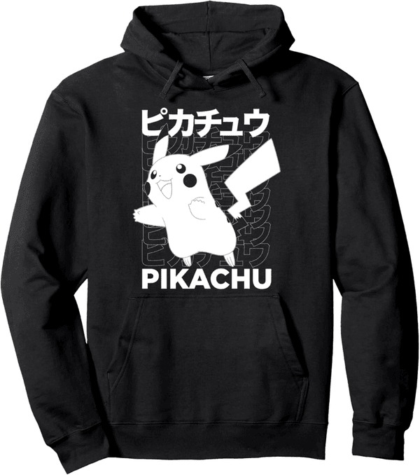 Pikachu Kanji Pullover Hoodie for Pokémon Fans
