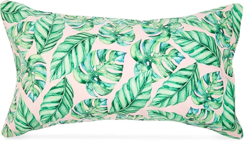 Inflatable Beach Pillow with Tropical Leaves Design (17 x 10 in)