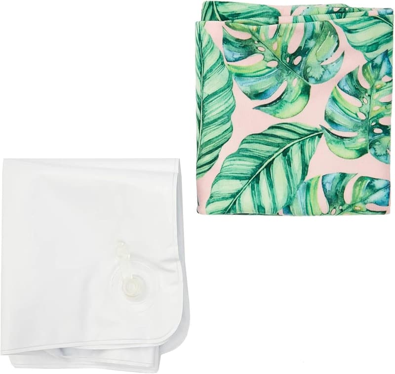 Inflatable Beach Pillow with Tropical Leaves Design (17 x 10 in)