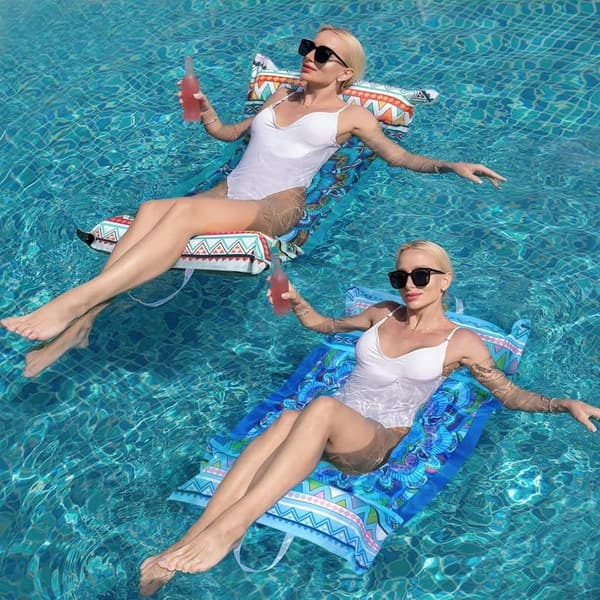 Summer Pool Hammock Rafts - 2 Pack Inflatable Lounge Chairs