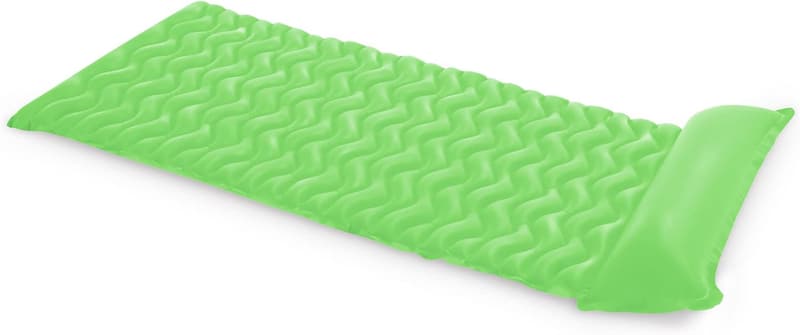 Inflatable Pool Lounger with Pillow Rest - Durable Vinyl Mat
