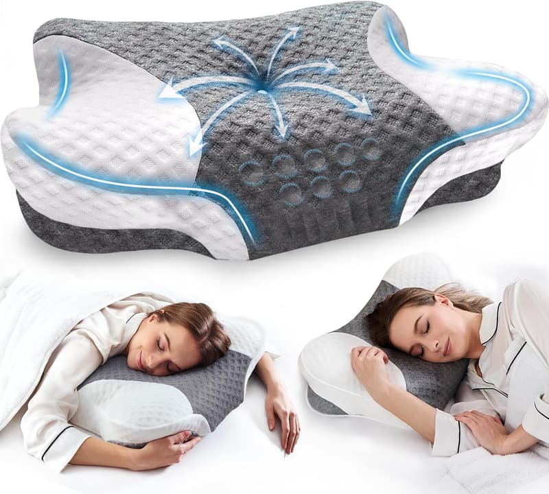 Ergonomic Memory Foam Neck Pillow for Pain Relief