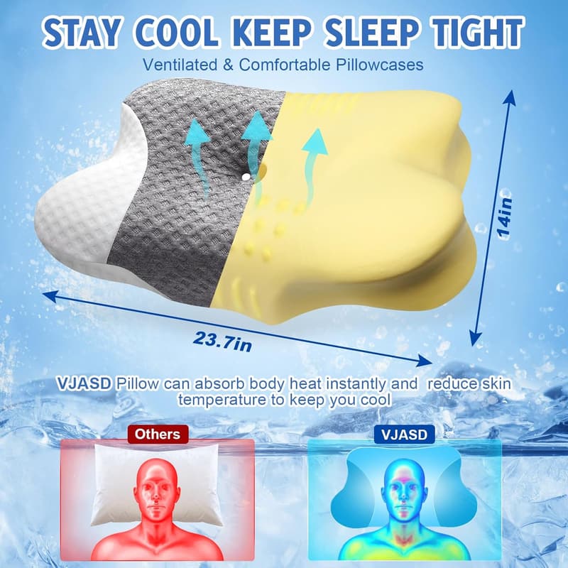 Ergonomic Memory Foam Neck Pillow for Pain Relief
