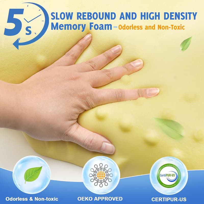 Ergonomic Memory Foam Neck Pillow for Pain Relief