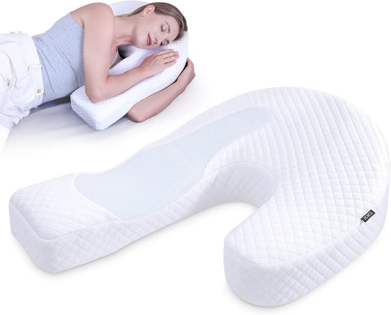 Memory Foam Cervical Pillow for Side Sleepers with Washable Cover