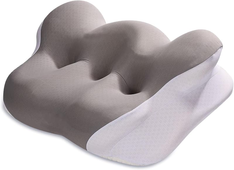 Memory Foam Ergonomic Neck Pillow for Pain Relief - Gray