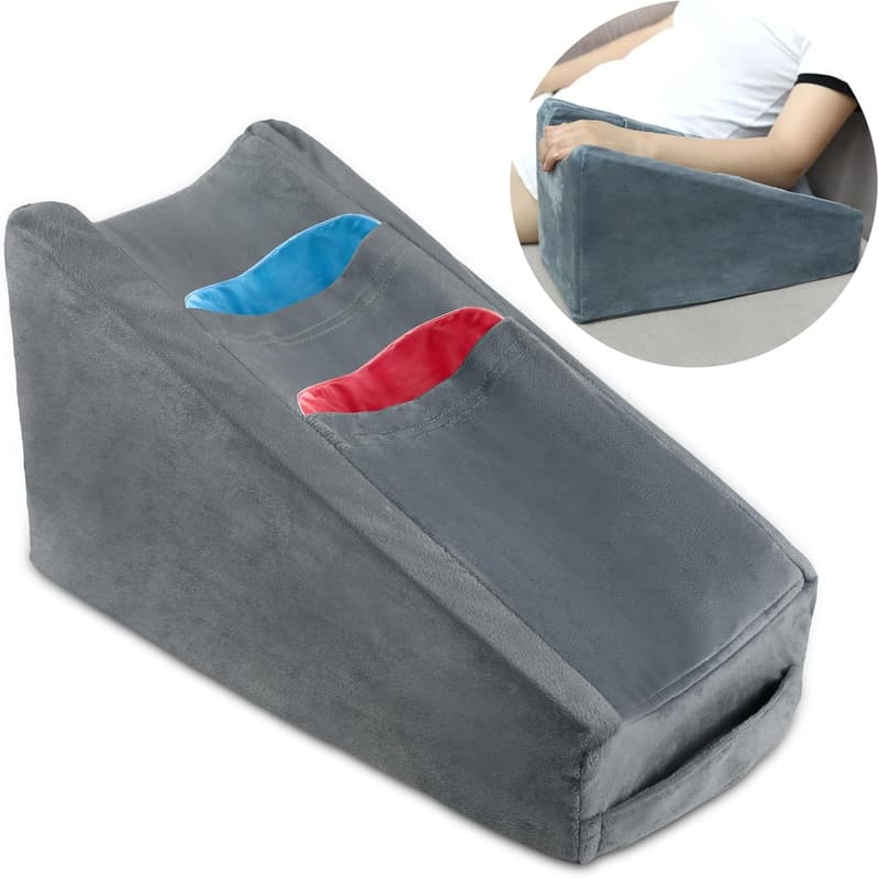 Post-Surgery Arm Elevation Wedge Pillow with Pocket (Grey)