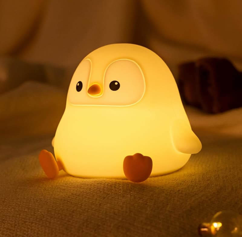 Cute Penguin LED Night Light - Dimmable Touch Lamp for Kids