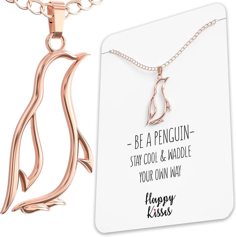 Girls' Penguin Necklace with Charm & Fun Gift Card