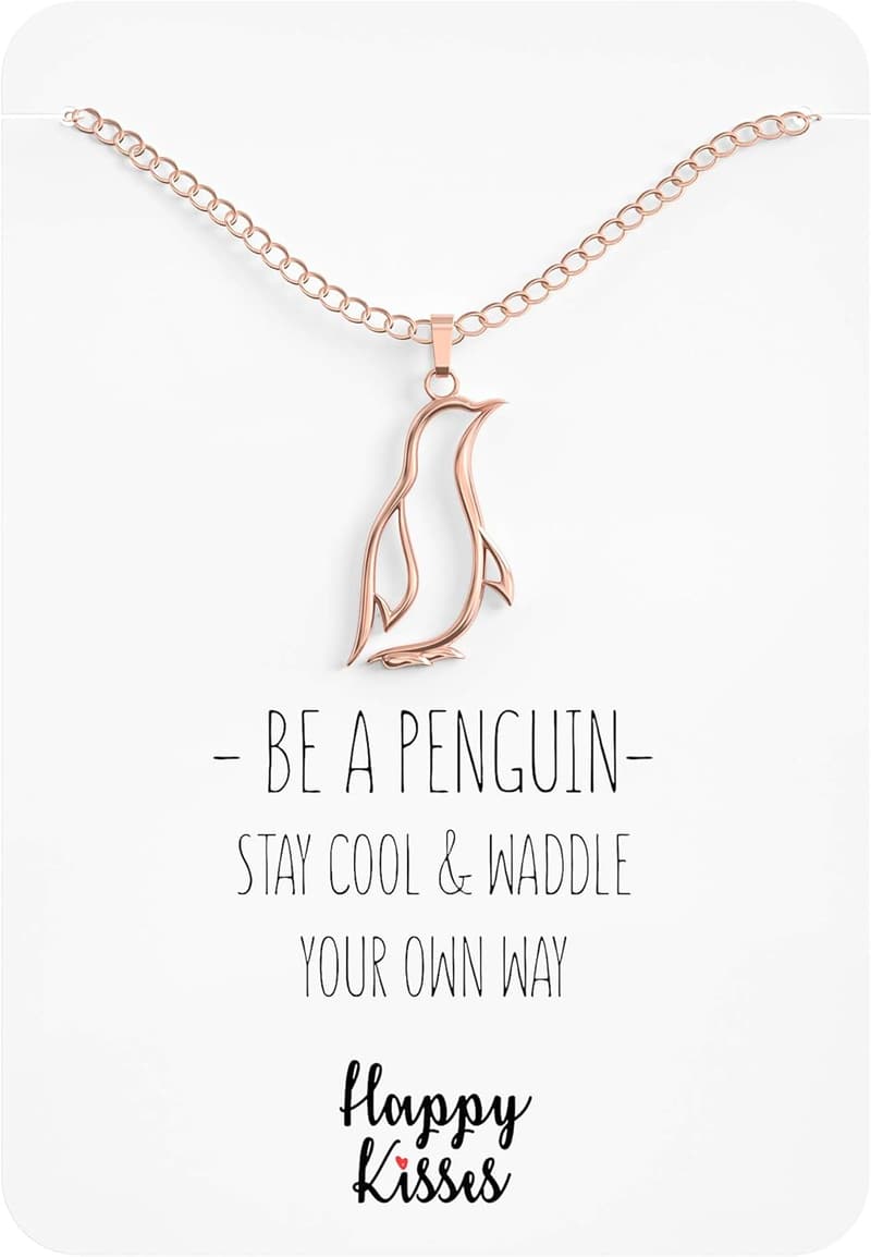 Girls' Penguin Necklace with Charm & Fun Gift Card