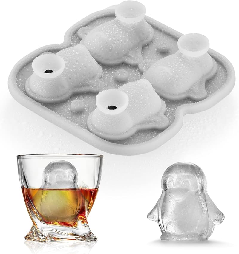 Penguin-Shaped Silicone Ice Cube Tray for Cocktail Lovers