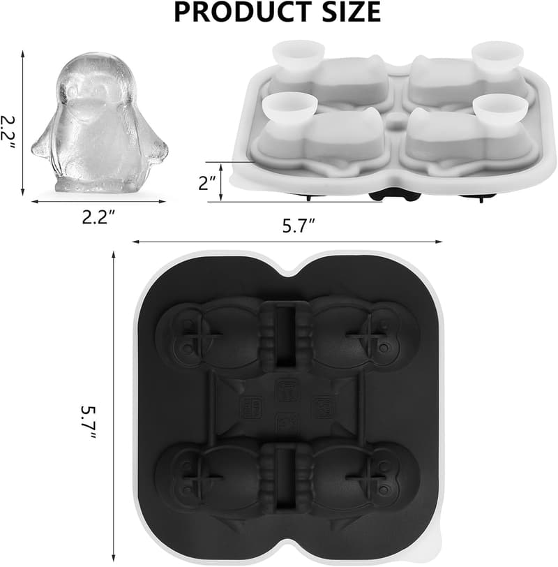 Penguin-Shaped Silicone Ice Cube Tray for Cocktail Lovers