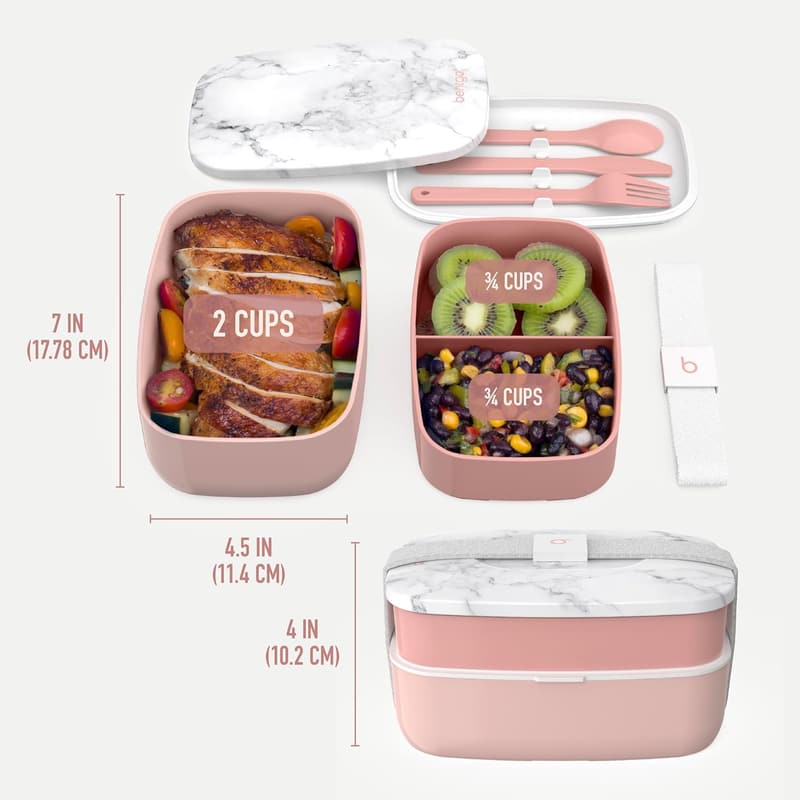 Blush Marble Bentgo Classic 3-Compartment Lunch Box