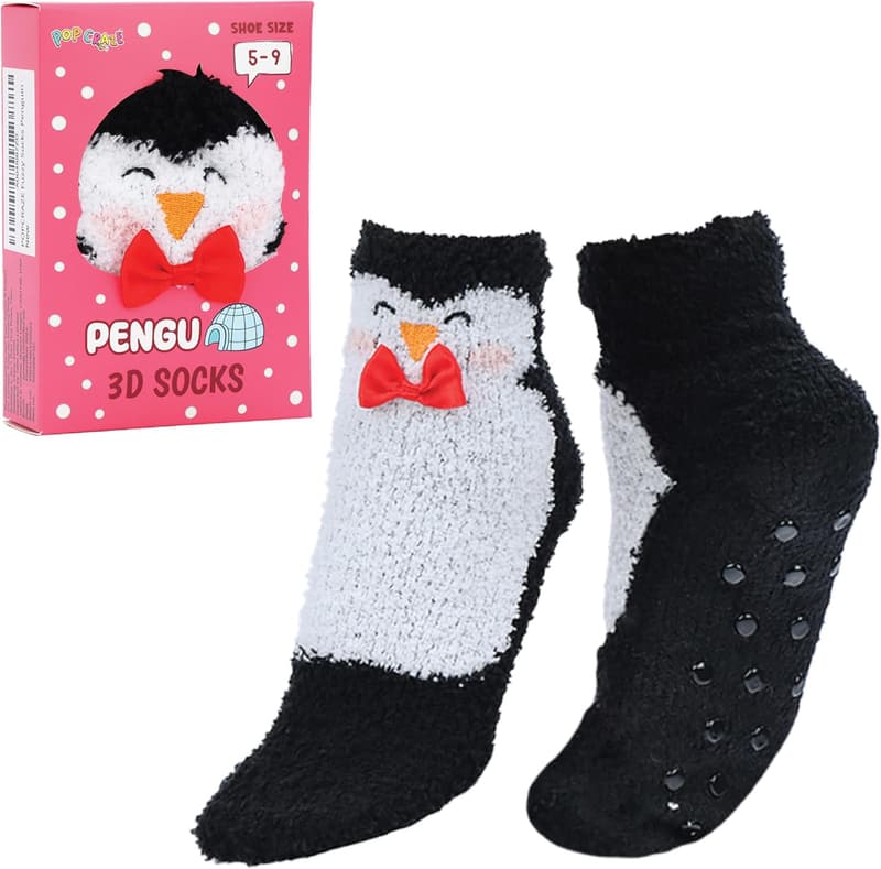 Cozy Animal Character Fuzzy Socks Gift for Women