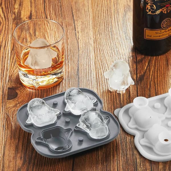 Large Silicone Penguin Ice Cube Tray - Fun Whiskey Gift for Men