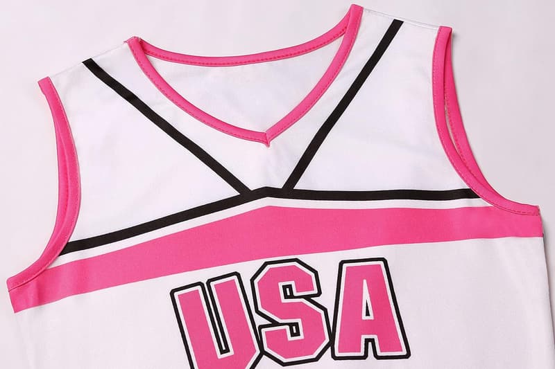 Girls' Pink Cheerleading Costume with Pom Poms for Birthdays