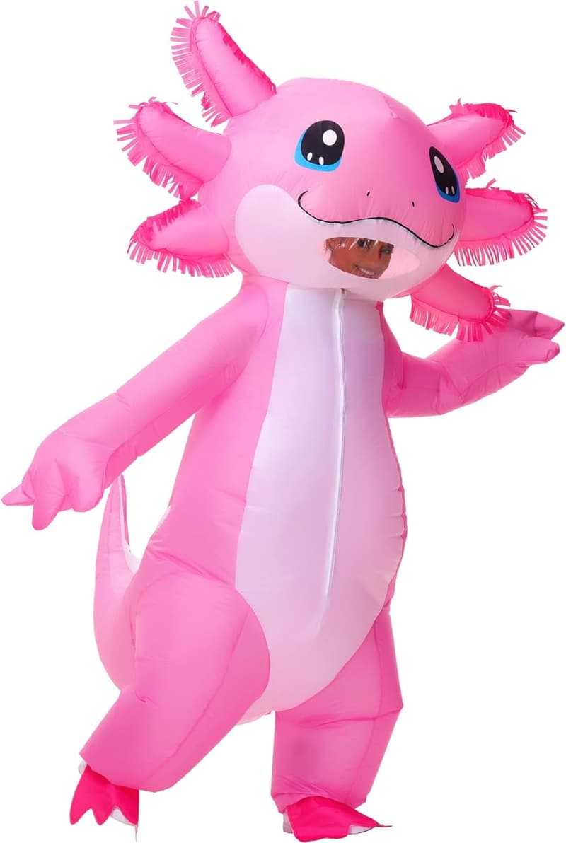 Deluxe Adult Pink Axolotl Inflatable Costume for Halloween