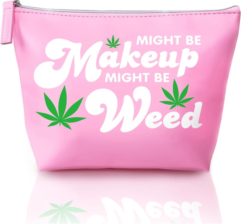Cute Pink Vegan Leather Makeup Bag - Perfect Gift for Mom